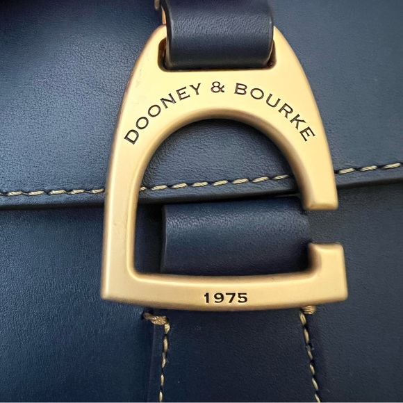 Dooney & Bourke Kyra Shoulder Bag Handbag Purse Midnight Blue Navy leather - Picture 3 of 16